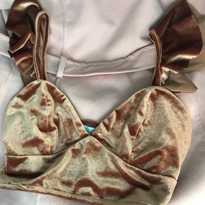 Velvet golden/Tan Crop top
